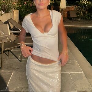 Sparkly White Maxi Skirt